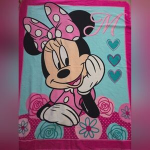 Disney Minnie Mouse Pink Aqua Blanket